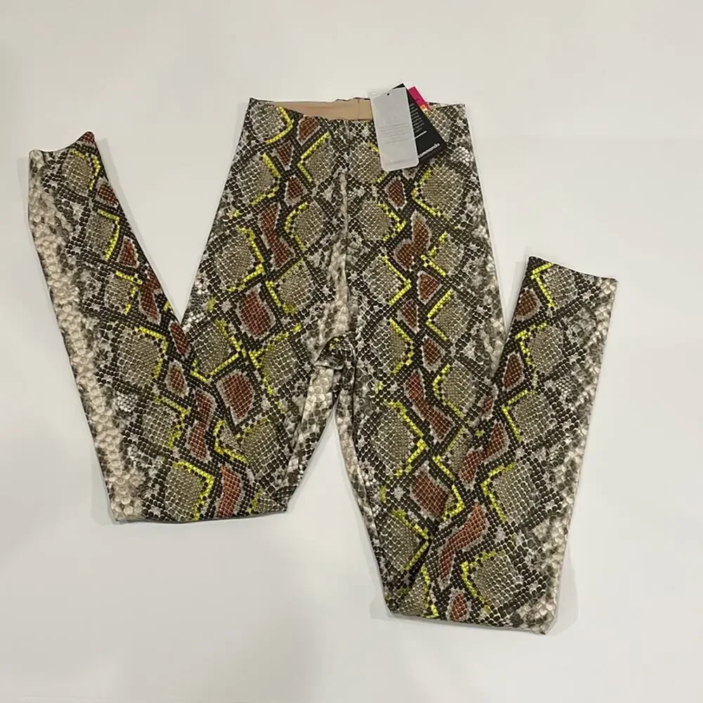Commando Faux Leather Animal Legging in Neon Snake NWT